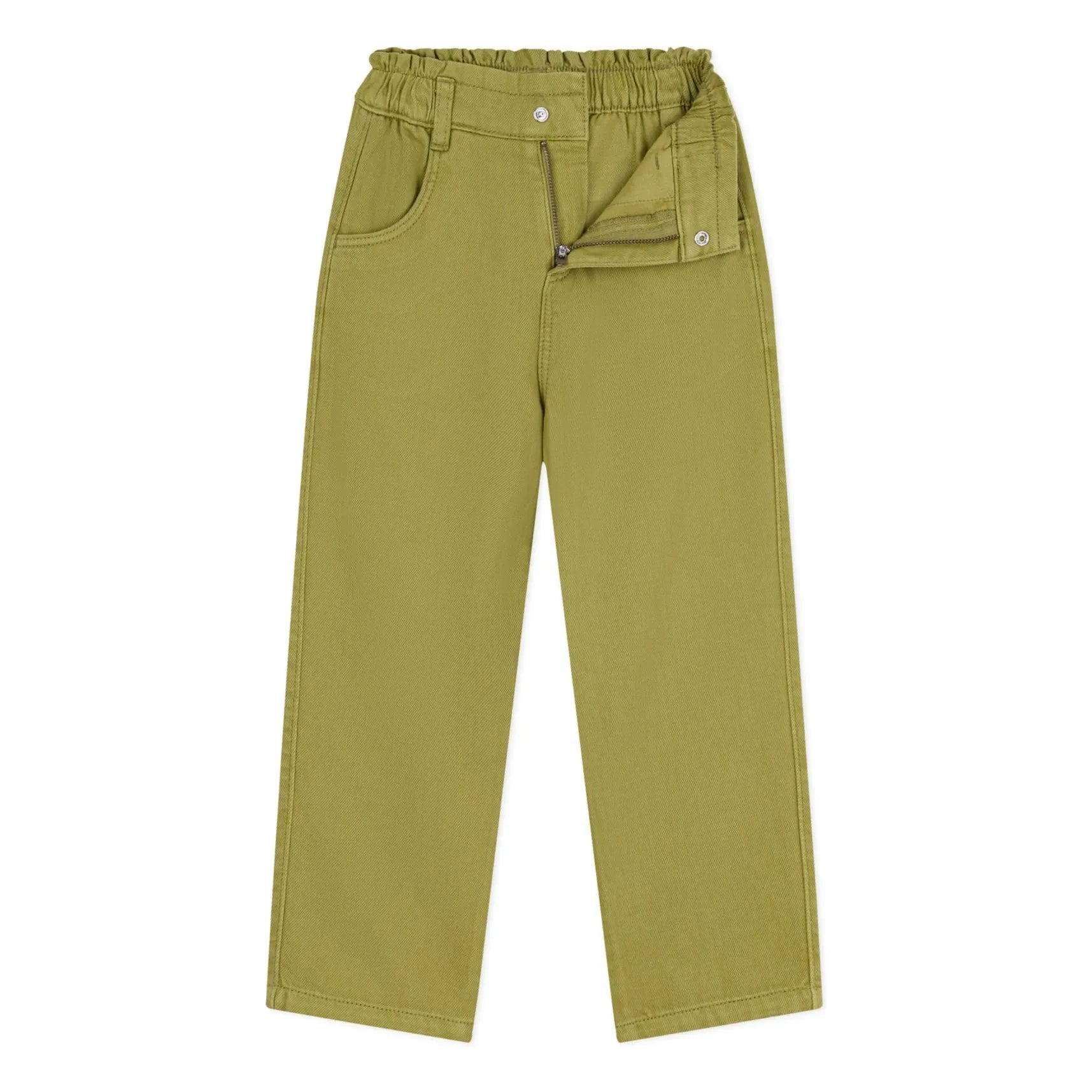 Petit Bateau - Kağıt Bel Twill Pantolon | Zeytin