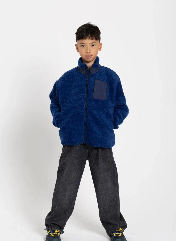 Finger in the nose - Paulo Çift Malzemeli Sherpa Ceket | Royal blue