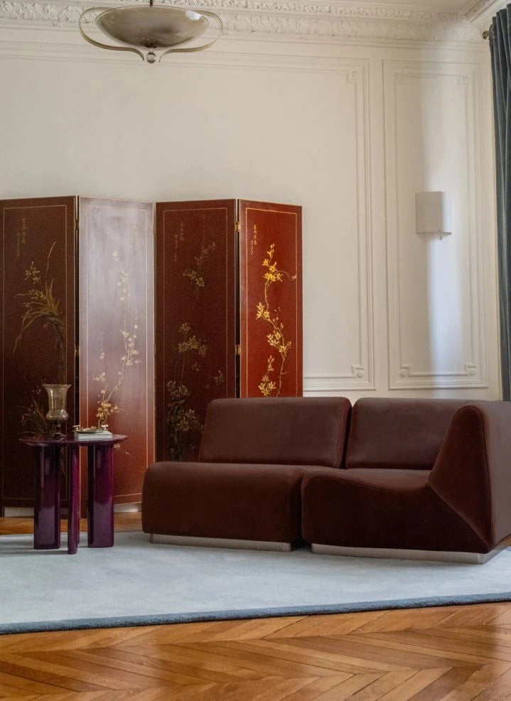 The Socialite Family - Rotondo Smooth Velvet Corner Module | Chocolate