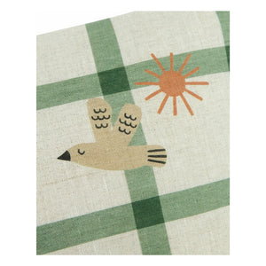 Nobodinoz - Oiseau Vibes Rectangular Cushion - French Canvas | Green