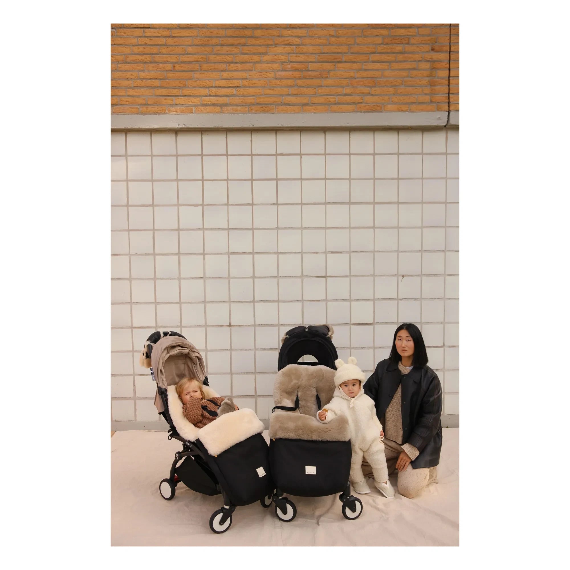 BINIBAMBA - Universal Sheep Leather Baby Foot Cover | Toast