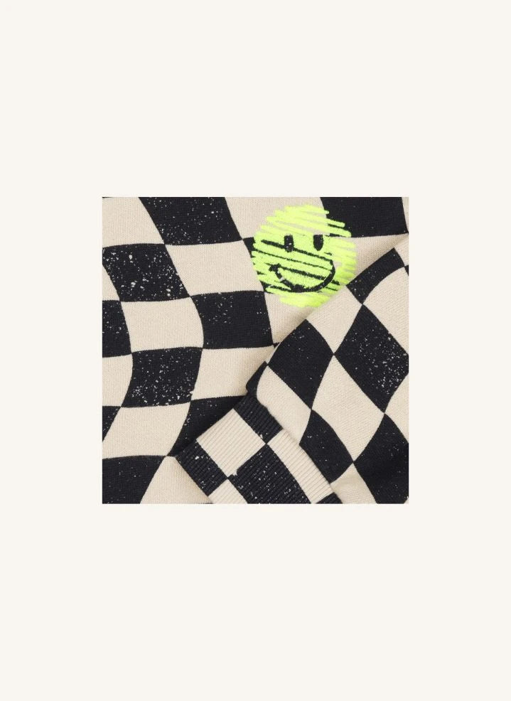 Tumble N'Dry - Ripley Check Organic Cotton Sweatshirt | Navy