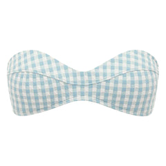 Peony - Vichy Bustier Swimsuit Top | Blue