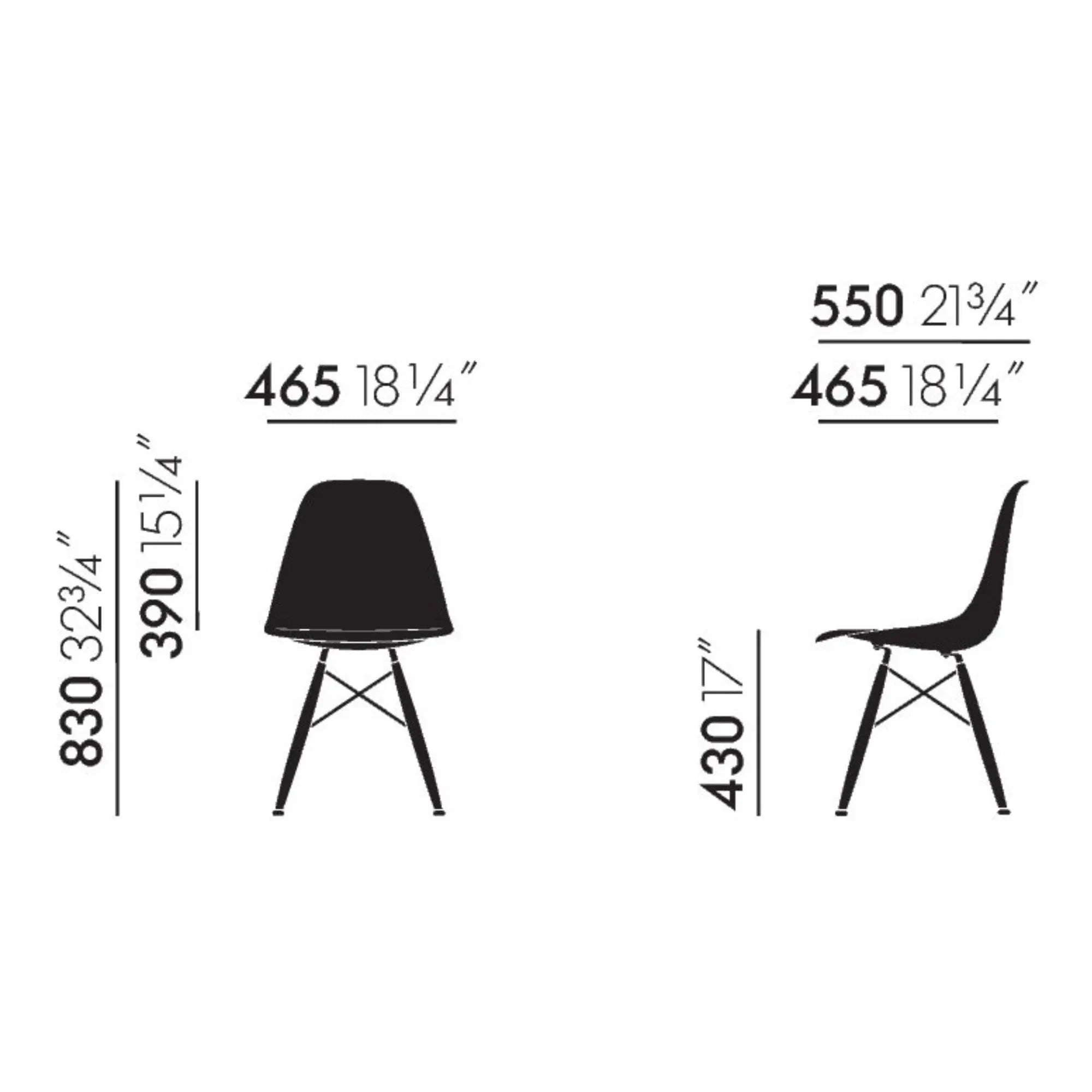 Vitra - DSW plastik sandalye - akçaağaç taban - Charles & Ray Eames | Mavimsi gri