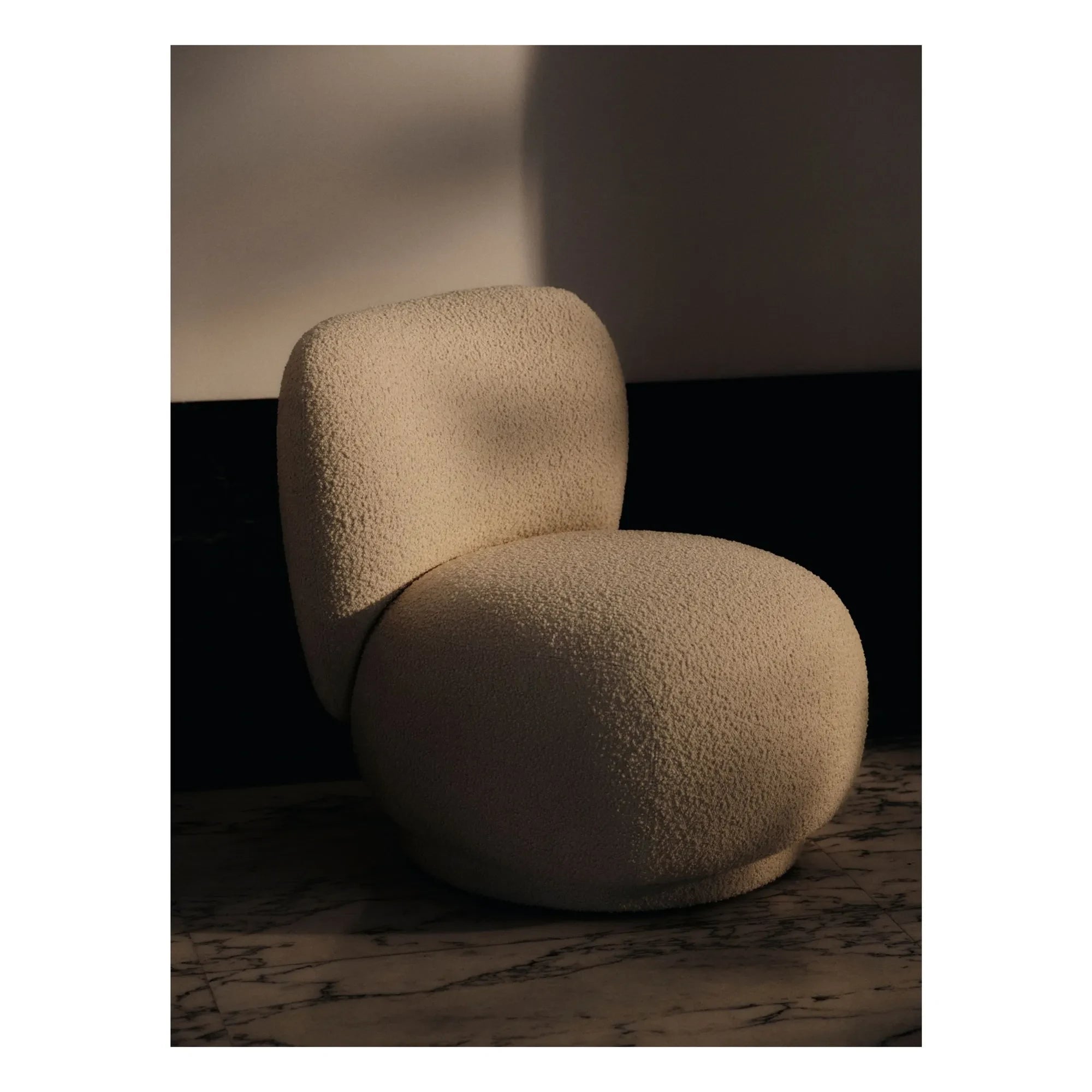 Ferm Living - Rico Piccolo curved fabric armchair | Cream