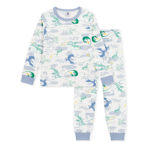 Petit Bateau - Pyjamas Dragons Organik Pamuk | Beyaz