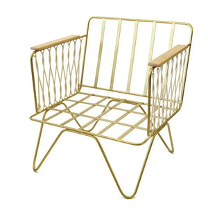 Honoré - Croisette Matte Gold and Cotton Armchair | White