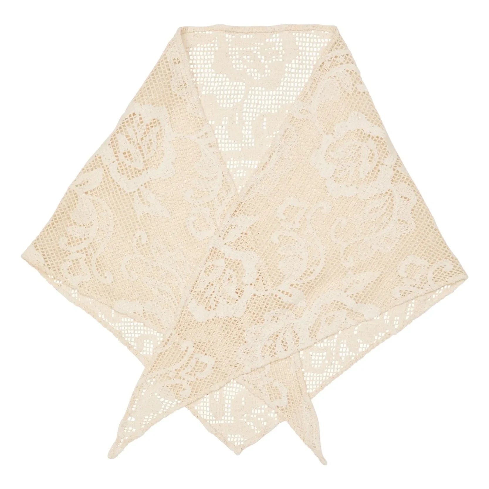 Becksöndergaard - Croflora Cotton Triangular Scarf | Cream
