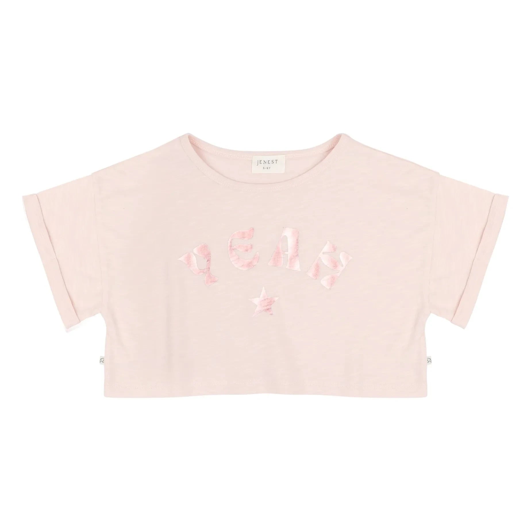 Jenest - Lizzy yes Crop T-shirt Organic cotton | Pale Pink