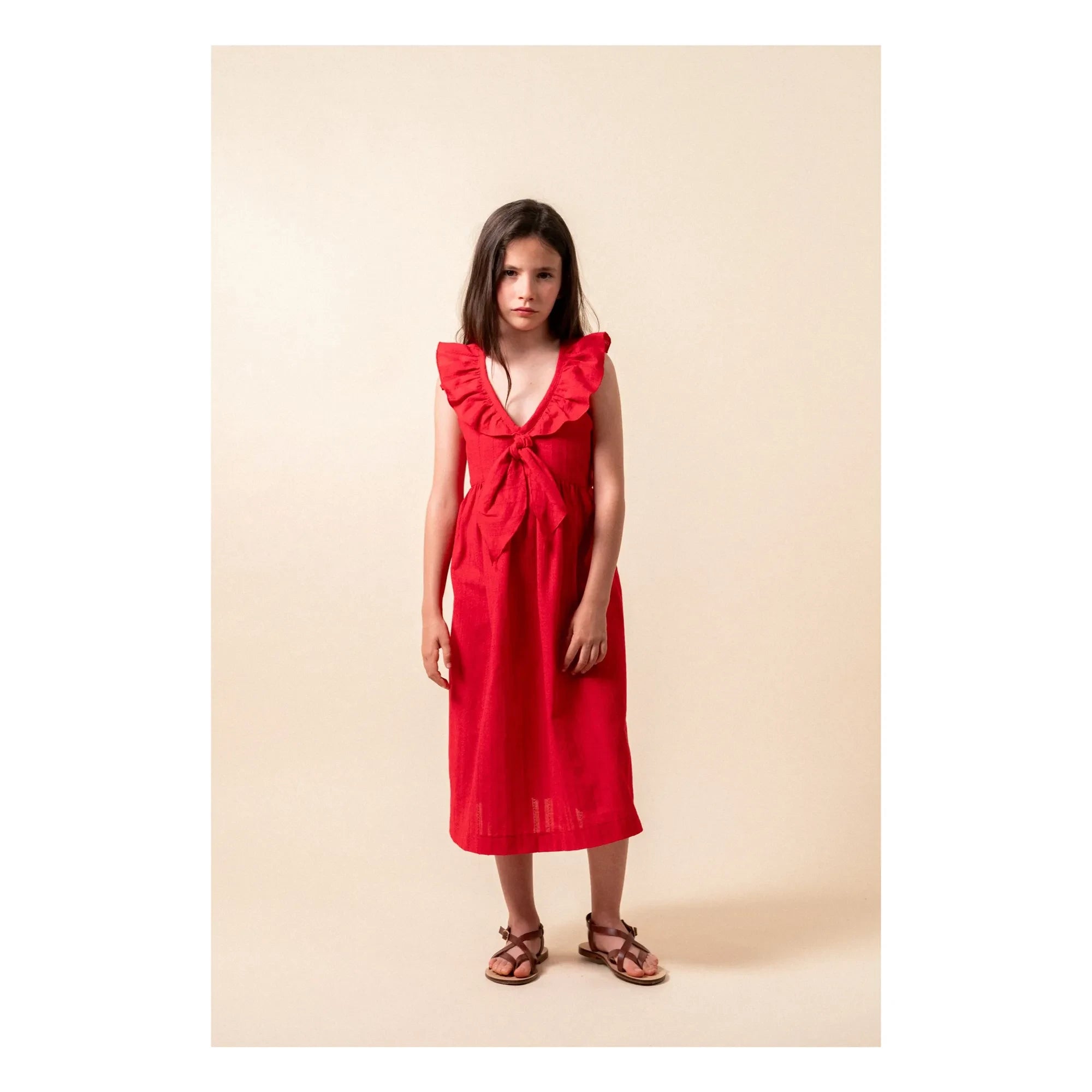 birinit - Chili Midi Dress Organic Cotton | Red