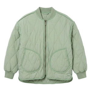 Hundred Pieces - Crumpled Quilted Bomber Jacket | Sage