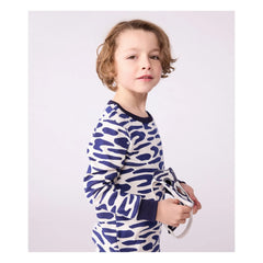 Petit Bateau - Zebra Pajama and Mask Set | Ecru