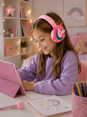 iPixi - TK-688D Unicorn Çocuk Bluetooth Pembe Kulaklık
