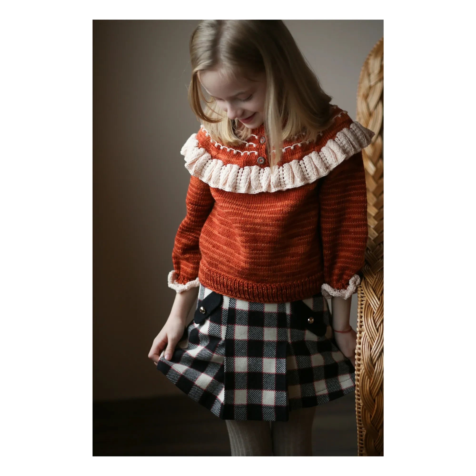 Kalinka - Dianna Wool ekose etek | Siyah