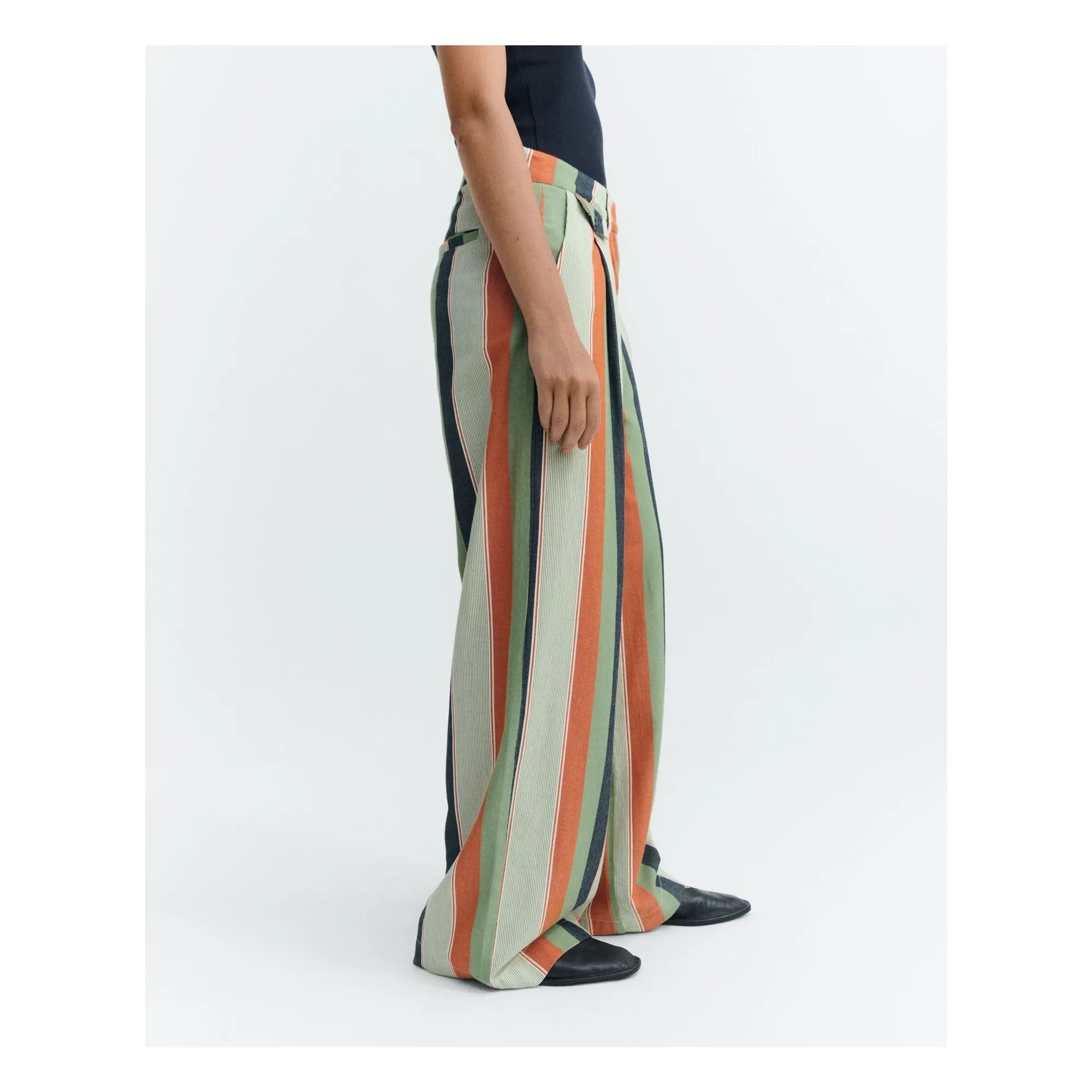 Thinking Mu - Striped Pants Made of Organic Cotton | Orange