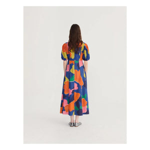 Bobo Choses - Blooming Color Organik Pamuk Elbise | Mavi