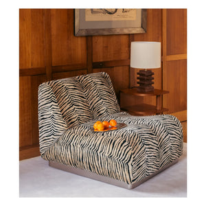 The Socialite Family - Rotondo modular firepit armchair, in tiger velvet fabric | Tiger