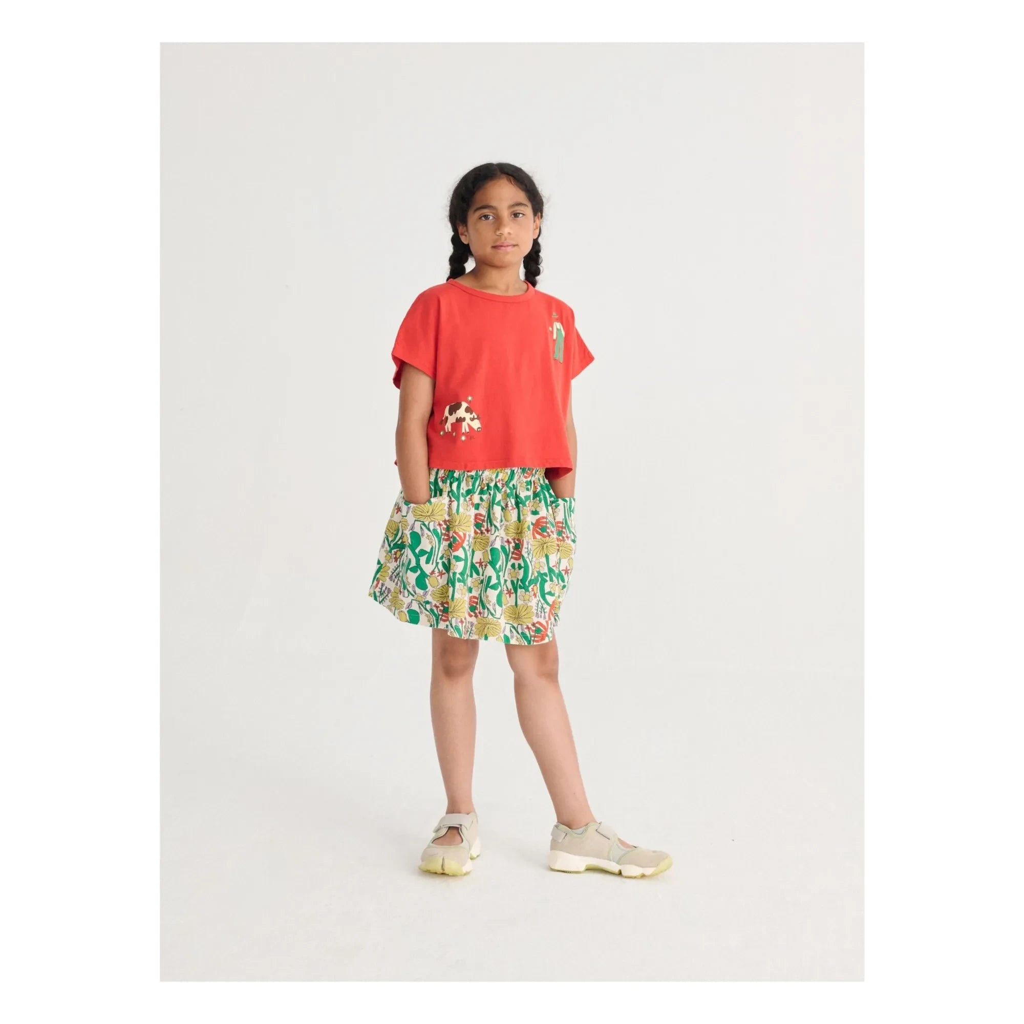 Bobo Choses - Organic Cotton Floral Pattern Skirt | White