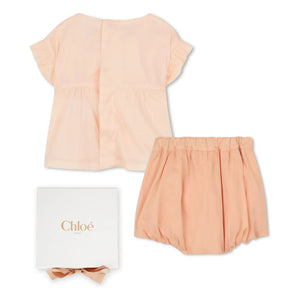 Chloé - Organic Cotton Blouse and Bloomer Set | Dust Pink