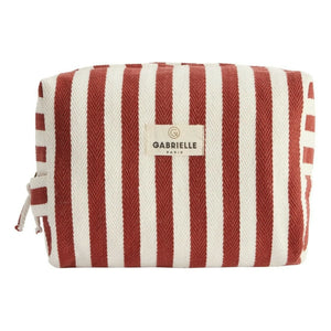 Gabrielle Paris - Striped Toiletry Bag | Red