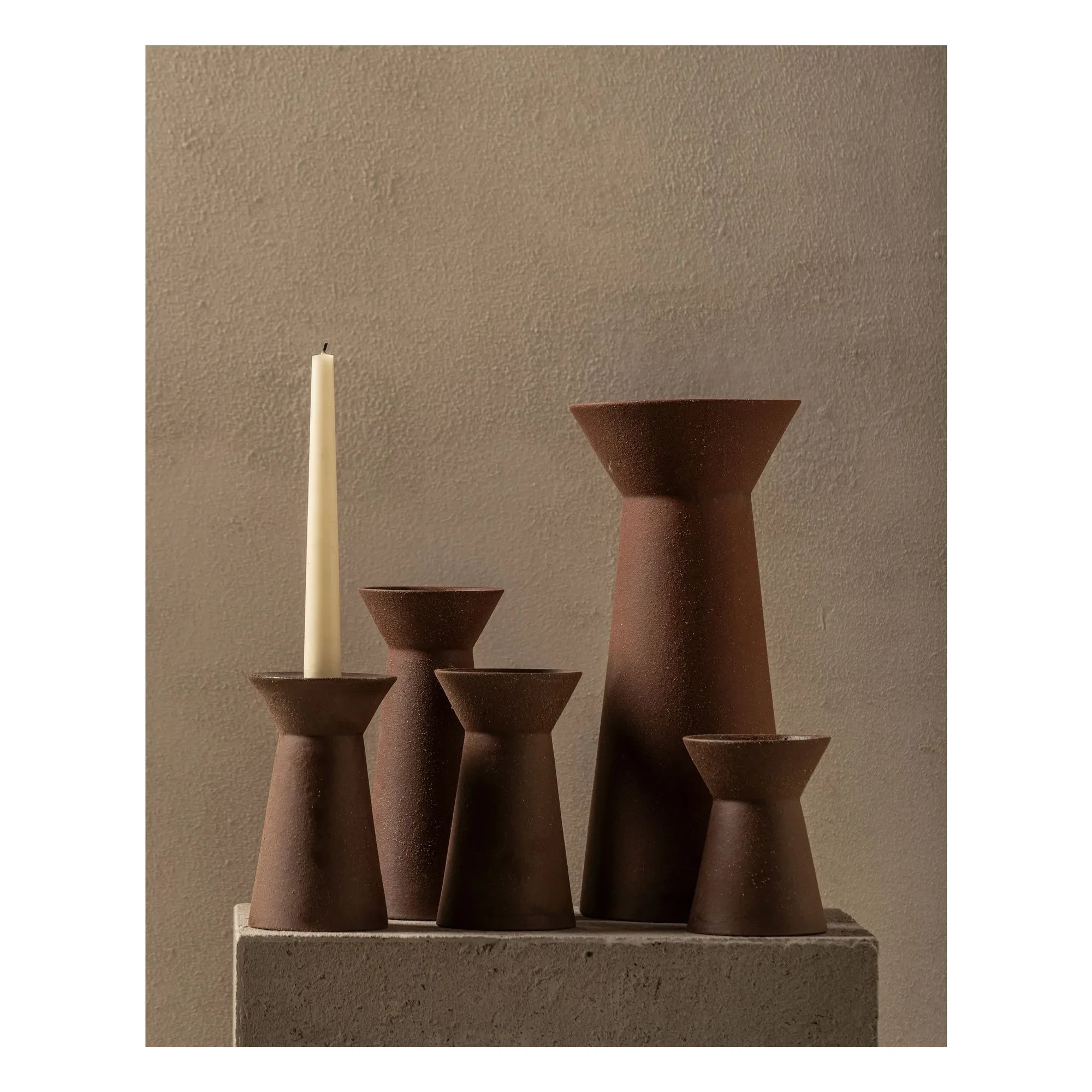 Serax - Stoneware Candle Holder Marie-Ann, Marie Michielssen | Brick Red