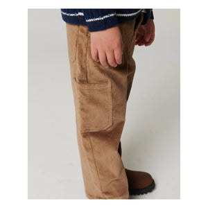 Copenhagen Colors - Relaxed Fit Embroidered Organic Cotton Ribbed Corduroy Pants | Beige