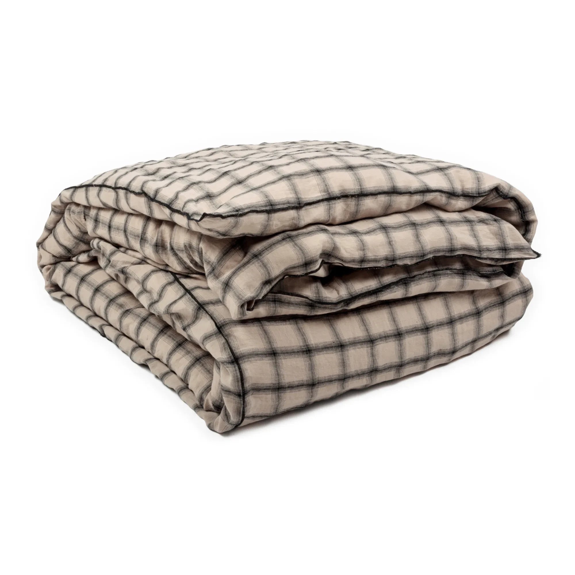 Le Monde Sauvage - Highland Washed Linen Duvet Cover | Beige Pink