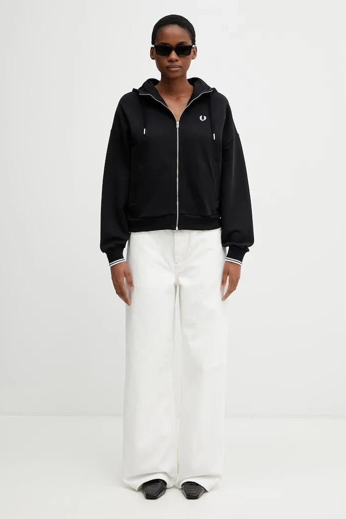 Fred Perry Kadın Pamuklu Fermuarlı Sweatshirt