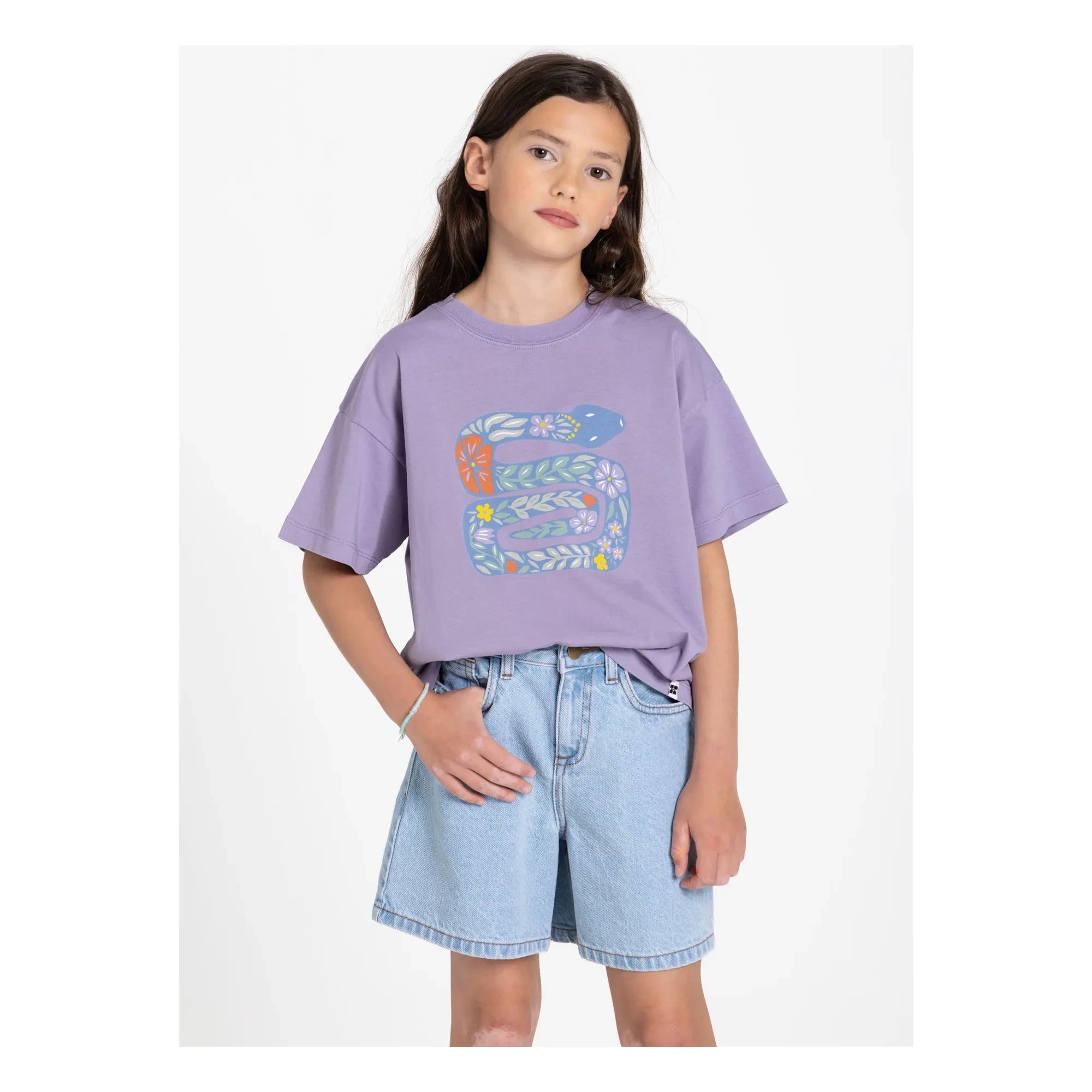 Hundred Pieces - Luna Snake T-Shirt Organic Cotton | Lavender