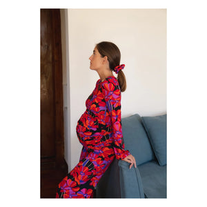 Paloma Collection - Andrea Flower Power Maternity Pants | Red