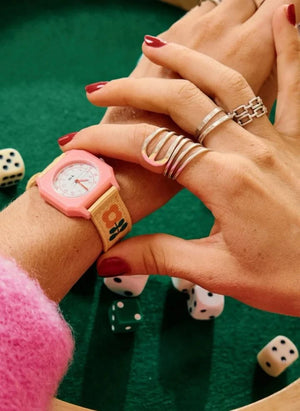 Mini Kyomo - Seventies Flowers Watch - Mini Kyomo x Taxi Brousse | Beige