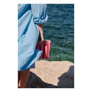 Rose in April - Lili striped clutch bag | Pink