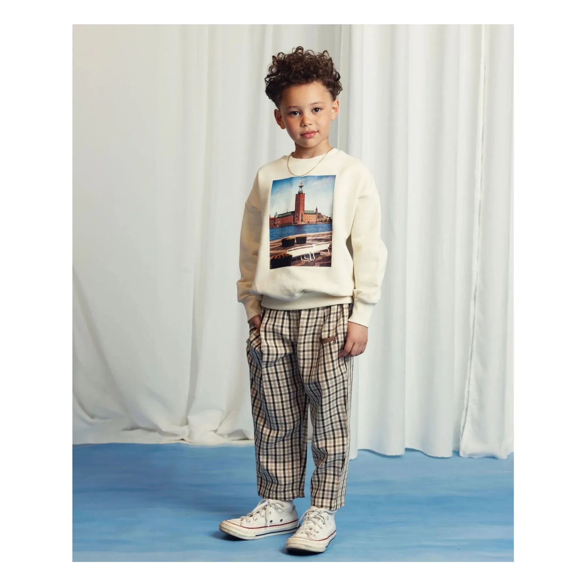 Mini Rodini - City Hall Organic Cotton Sweatshirt | Ecru