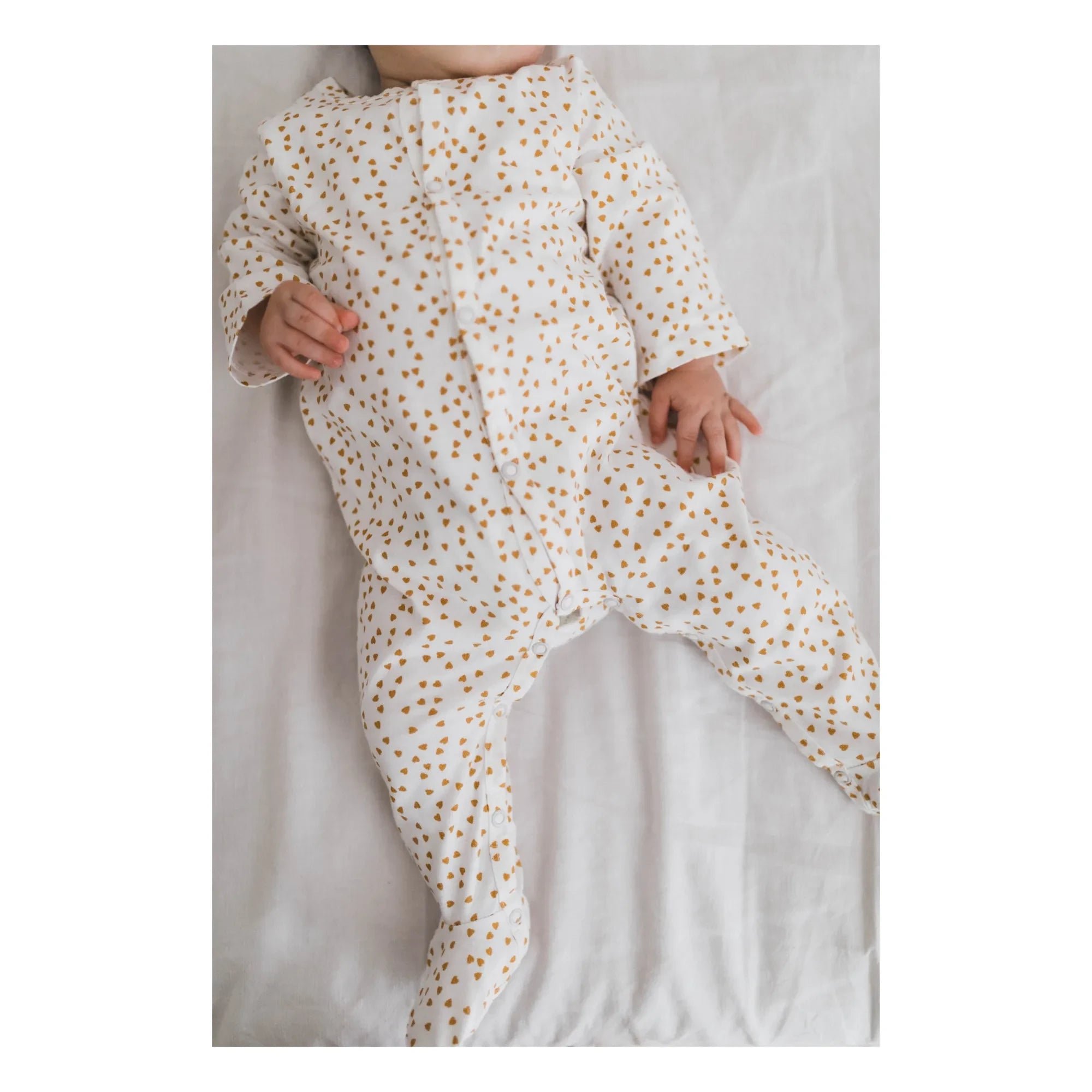 Rose in April - Amalia Jersey Mini Heart-Patterned Pajama | Mustard