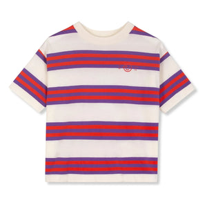 Wynken - Striped Organic Cotton T-Shirt | Purple