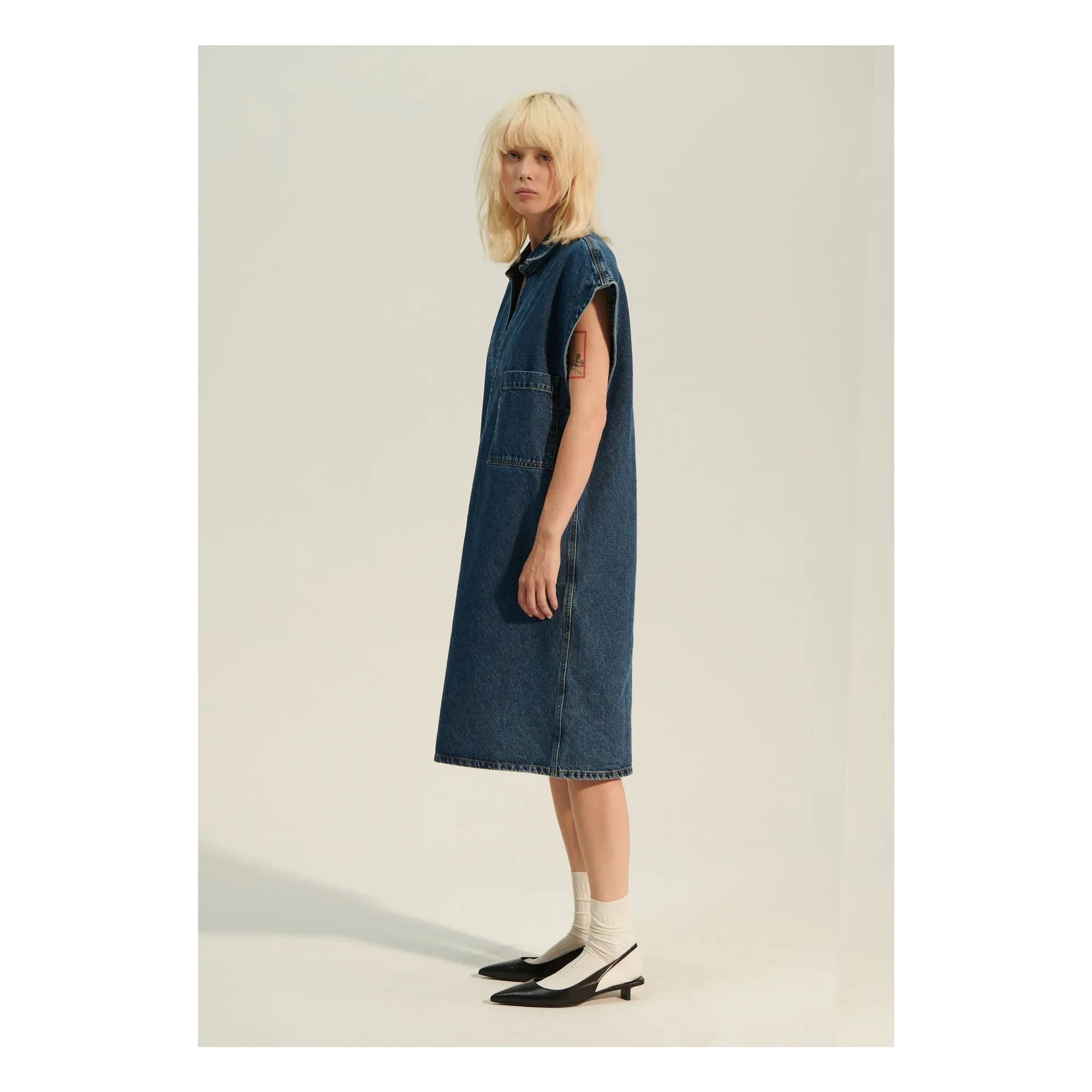BELLEPIECE - Zafra Denim Elbise | Koyu Mavi