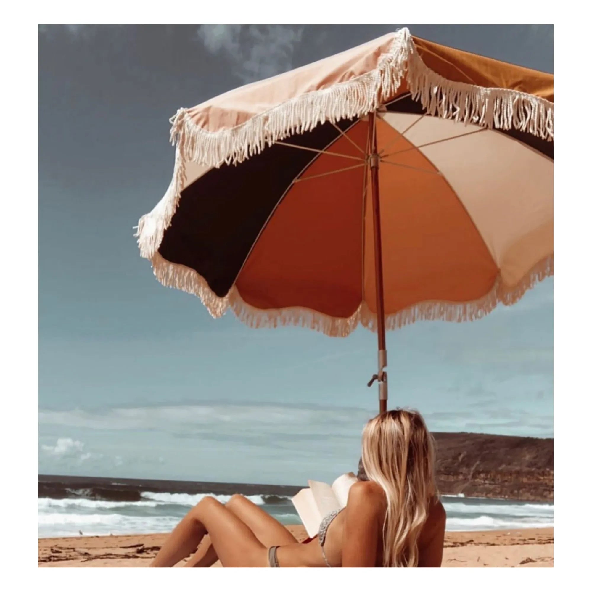 Business & Pleasure Co. - Premium Fringed Beach Umbrella