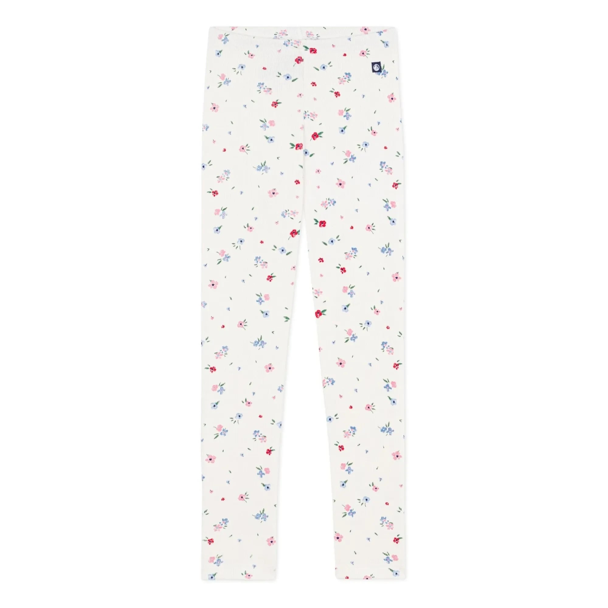 Petit Bateau - Floral Tights | White