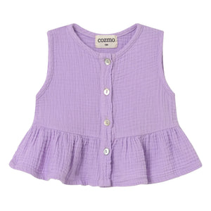 Cozmo - Posy Cotton Gauze Top | Lavender