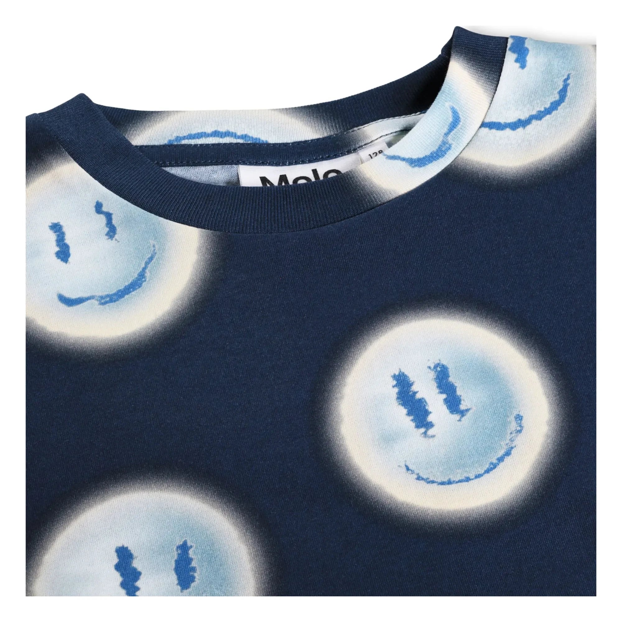 Molo - Riley Smileys Organic Cotton T-Shirt | Navy Blue