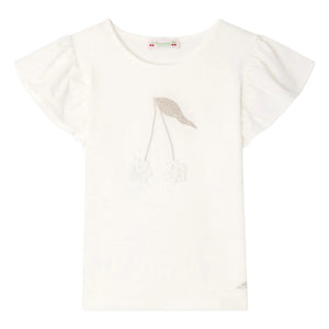 Bonpoint - Emila T-Shirt with Ruffle Organic Cotton | White