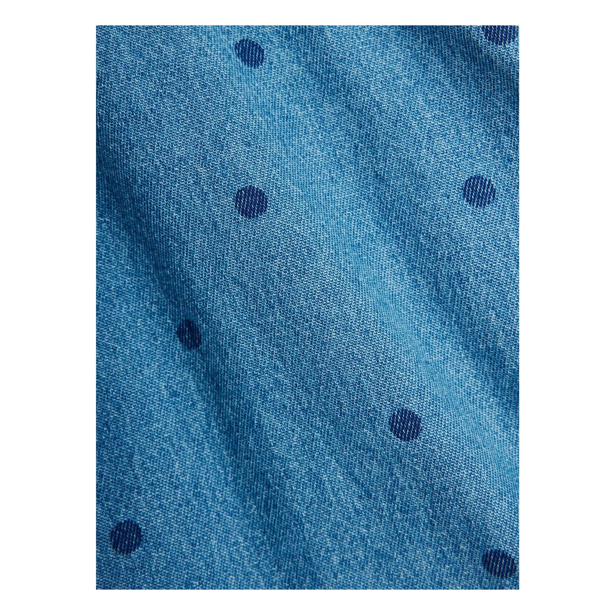 Mini Rodini - Organic Cotton Polka Dot Denim Dress | Blue