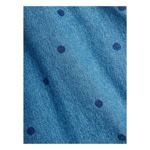 Mini Rodini - Organic Cotton Polka Dot Denim Dress | Blue