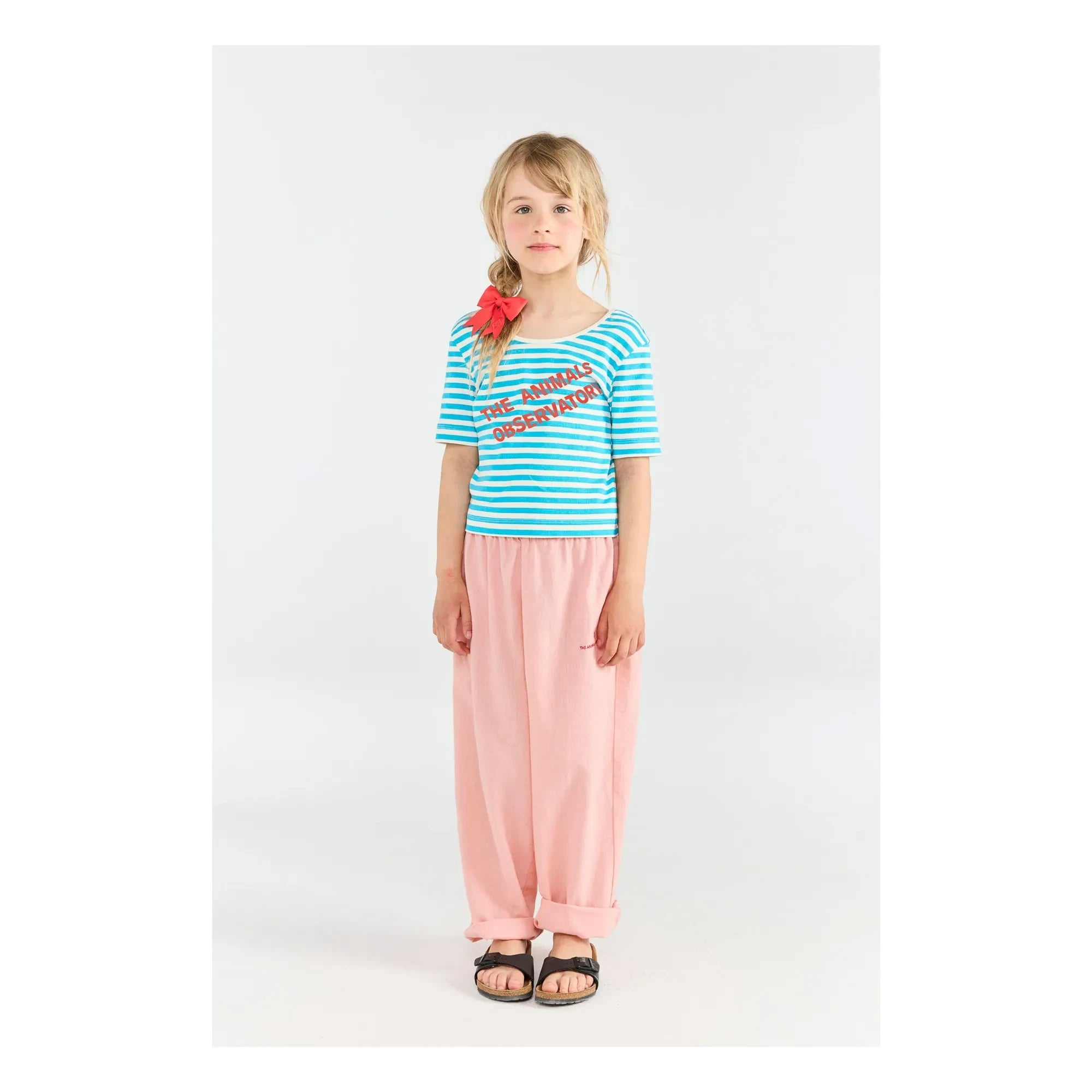 The Animals Observatory - Striped Hippo T-Shirt | Blue