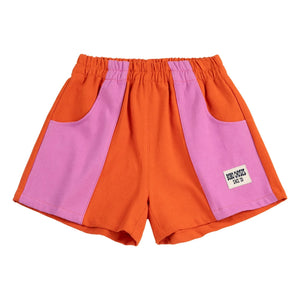 Bobo Choses - Color Block Organic Cotton Shorts | Orange