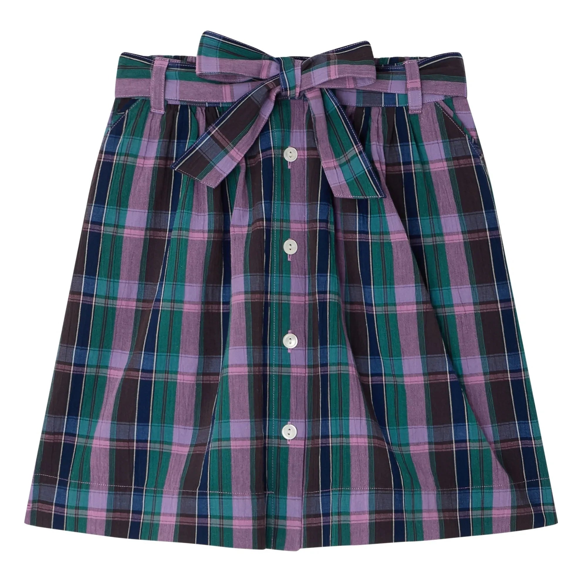 Bonpoint - Esterina Skirt Organic Cotton Checkered | Purple