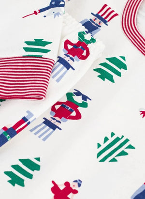 Petit Bateau - Noel Pijamaları Organik Pamuk | Beyaz