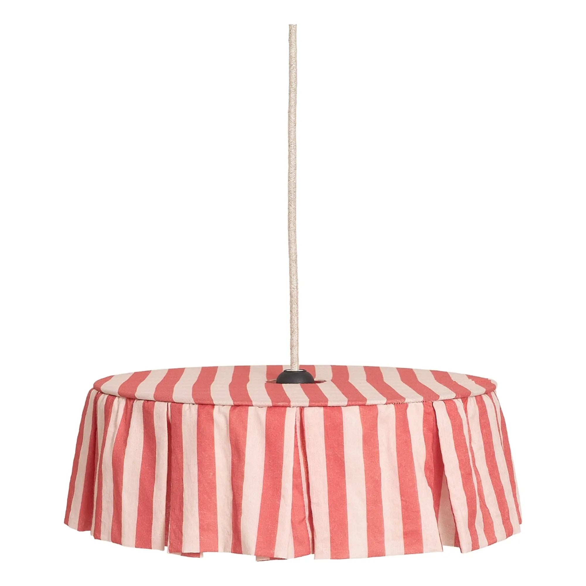 Nobodinoz - Organic Cotton Voile Striped Lampshade | Red