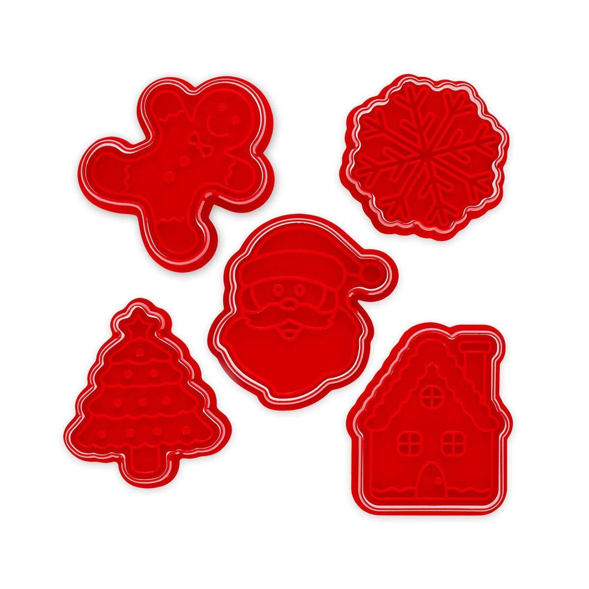 Legami - 5-Piece Set Cookie Cutters with Stamps - Cookie Time!