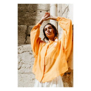 Sacrécoeur - Carla Aurora Poplin Bluz | Turuncu